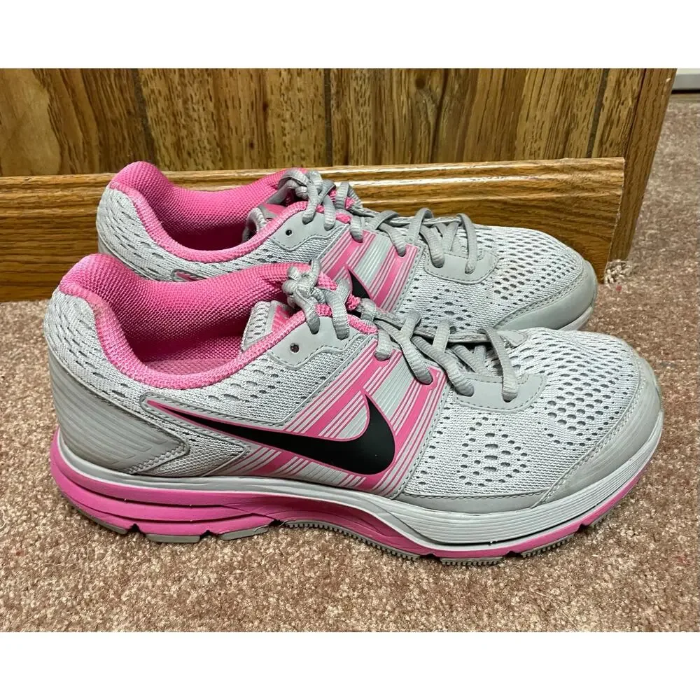 NIKE Air Zoom Pegasus 29 women’s gray pink stripes size 8 sneakers ankle‎